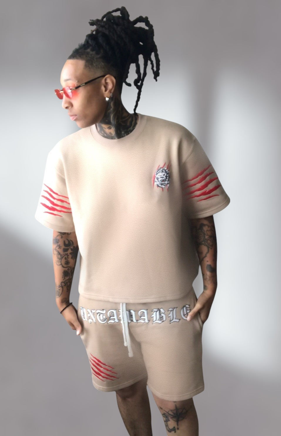 Boxy oversized crop set