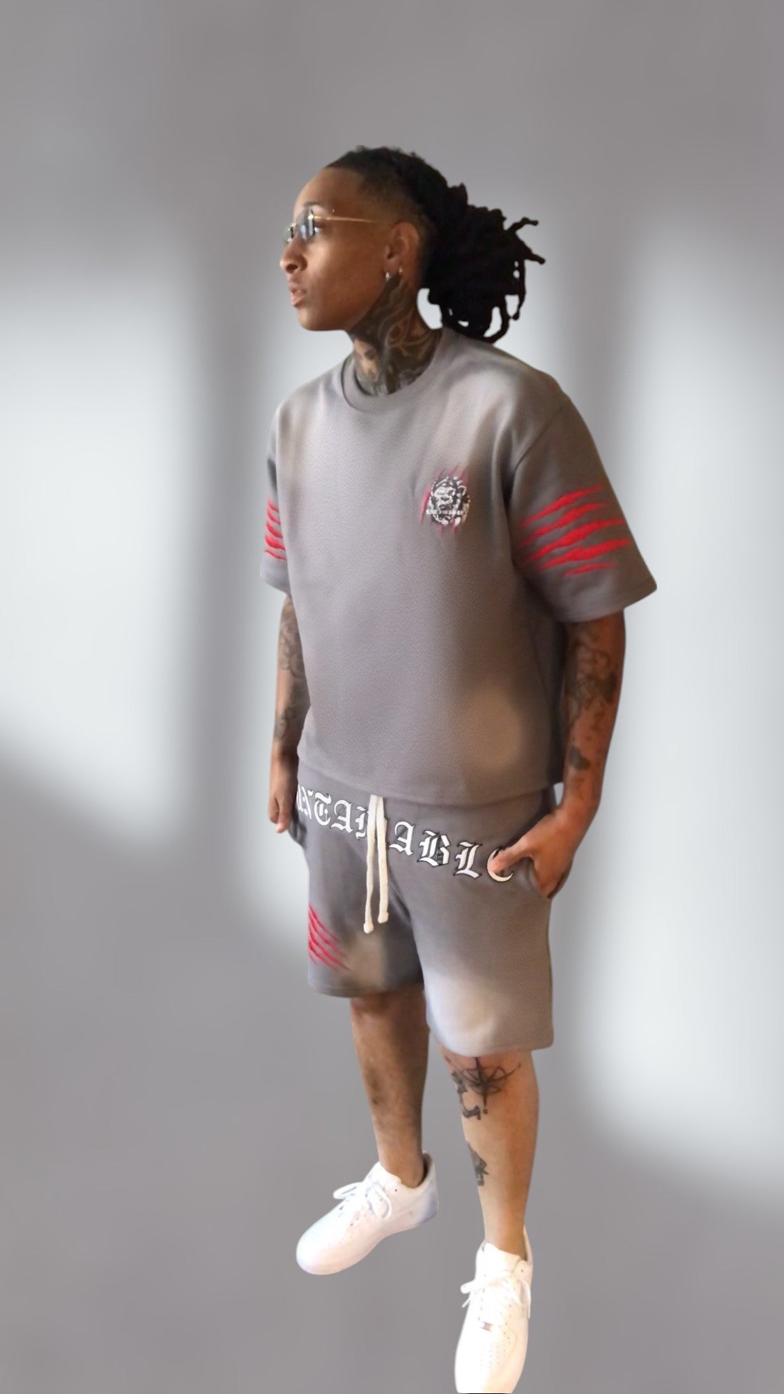 Sun dry boxy oversized crop set