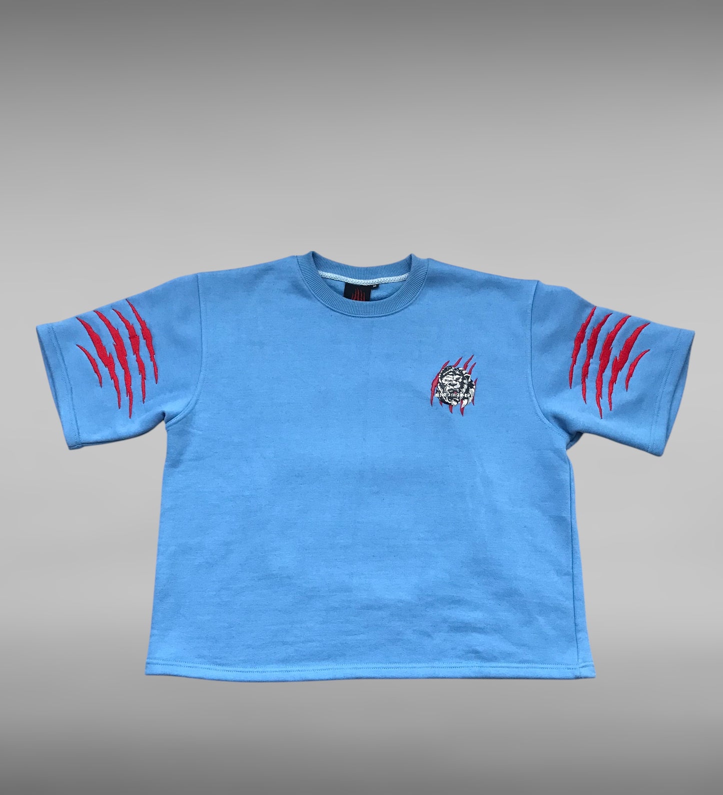 Sky Blue Oversized boxy crop Tee