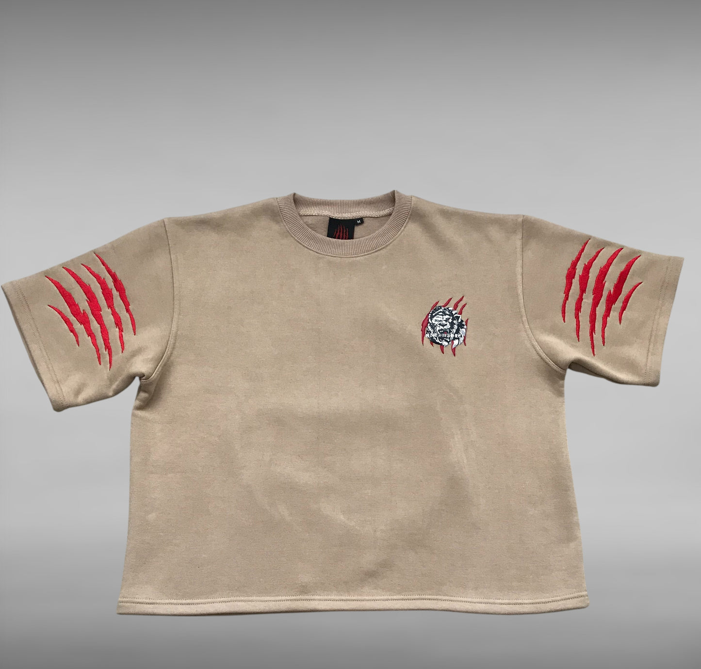 Tan oversized boxy crop Tee